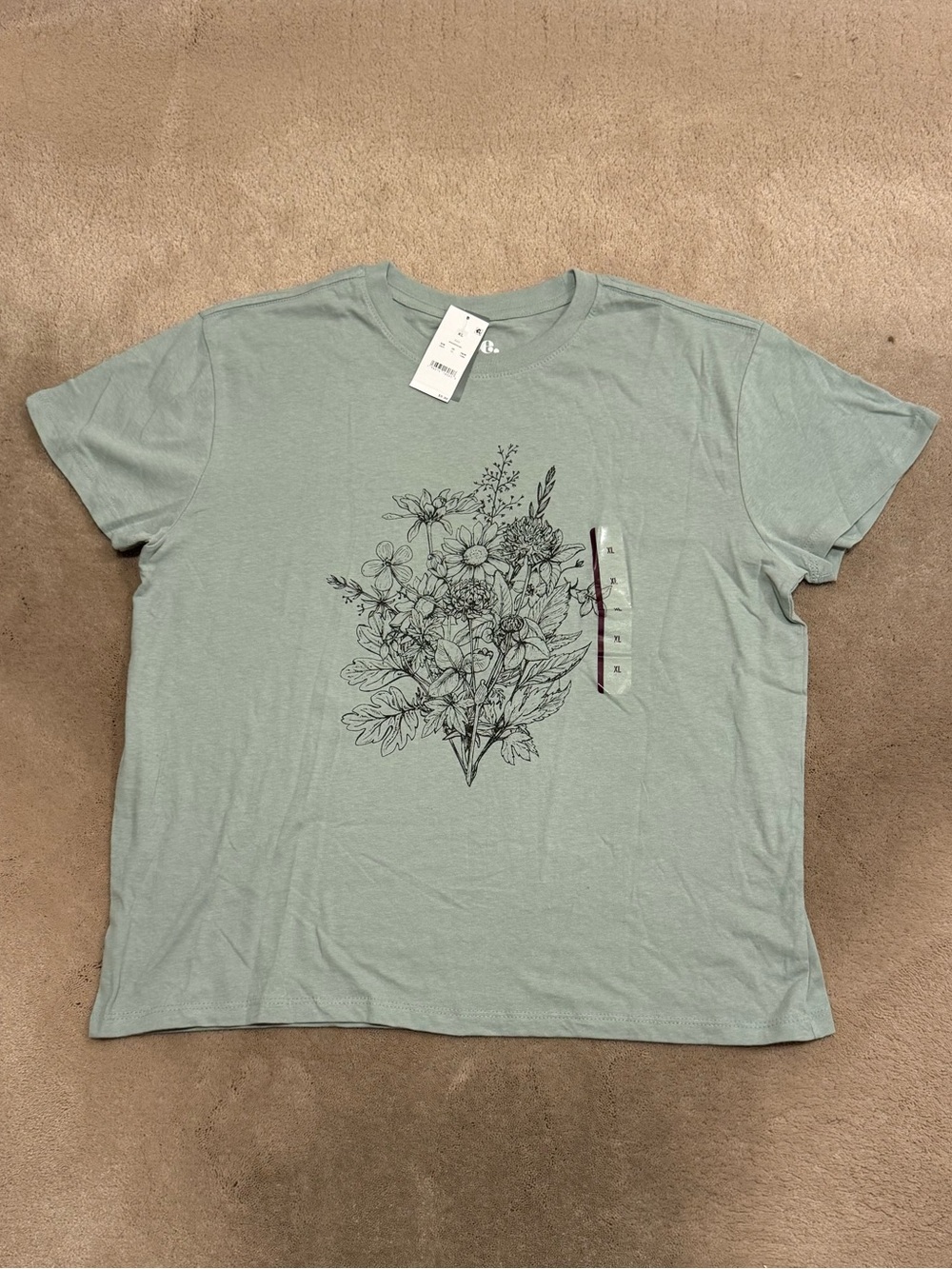 Junior Floral Graphic Short Sleeve Tee - Green